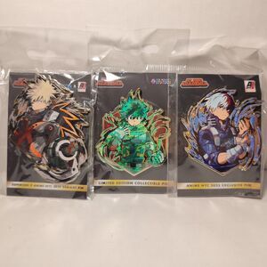 My Hero Academia Midoriya Bakugo & Todoroki Limited Edition Enamel Pins Set Of 3